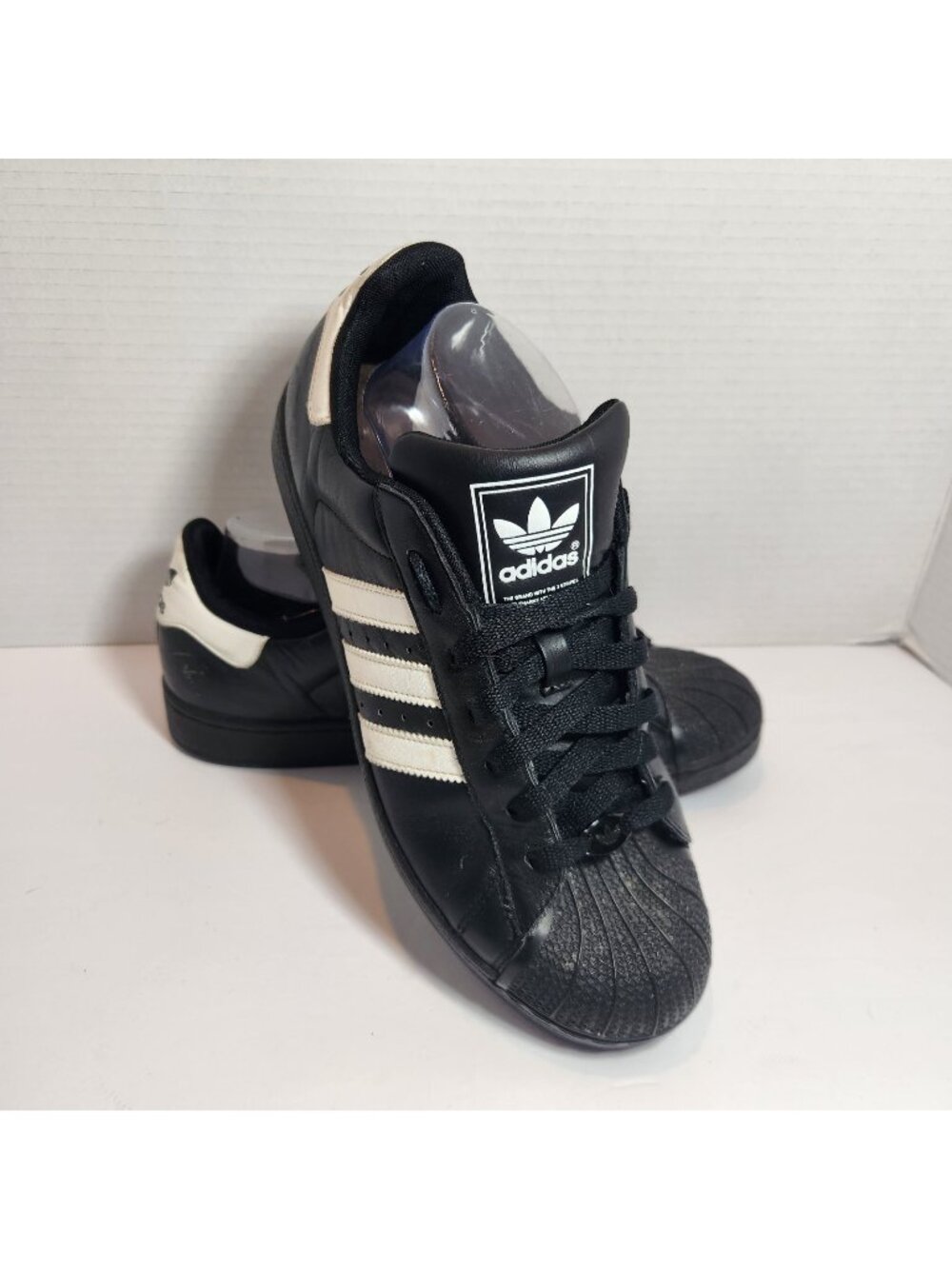 Adidas Superstar II Black w White Stripes Shoes Sneakers Mens US 9 UK 8.5 EUR42.